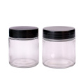 cosmetic facial cream glass  jar 160ml 5oz and black plastic cap